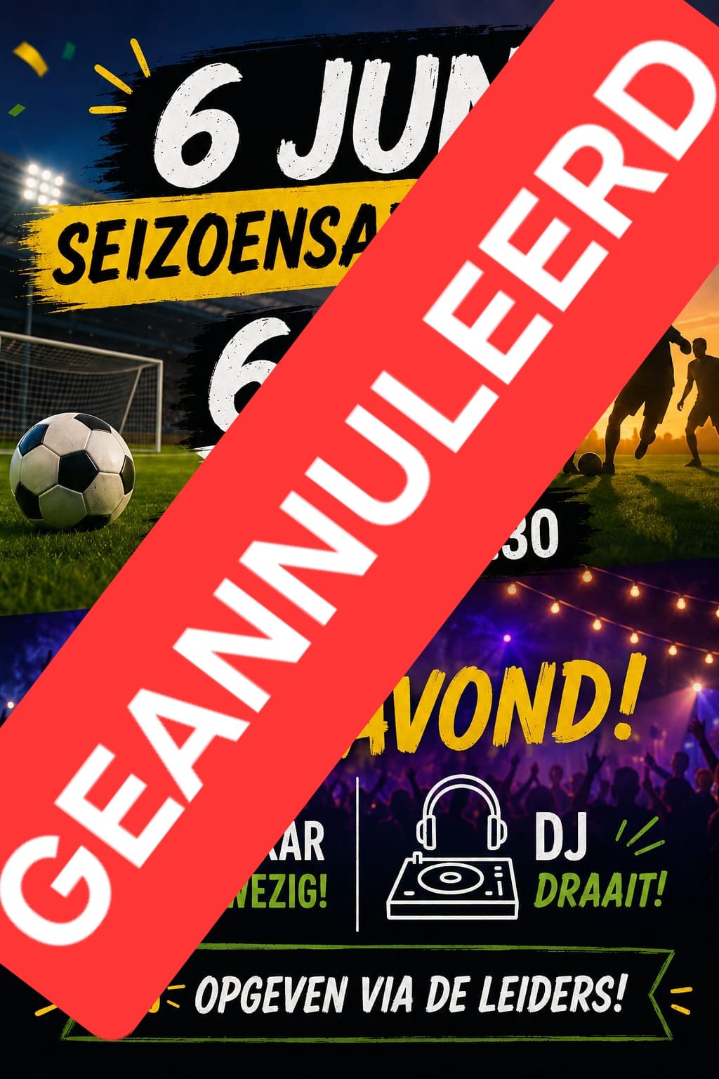 Seizoensafsluiting seniorenteams 6 juni 2026
