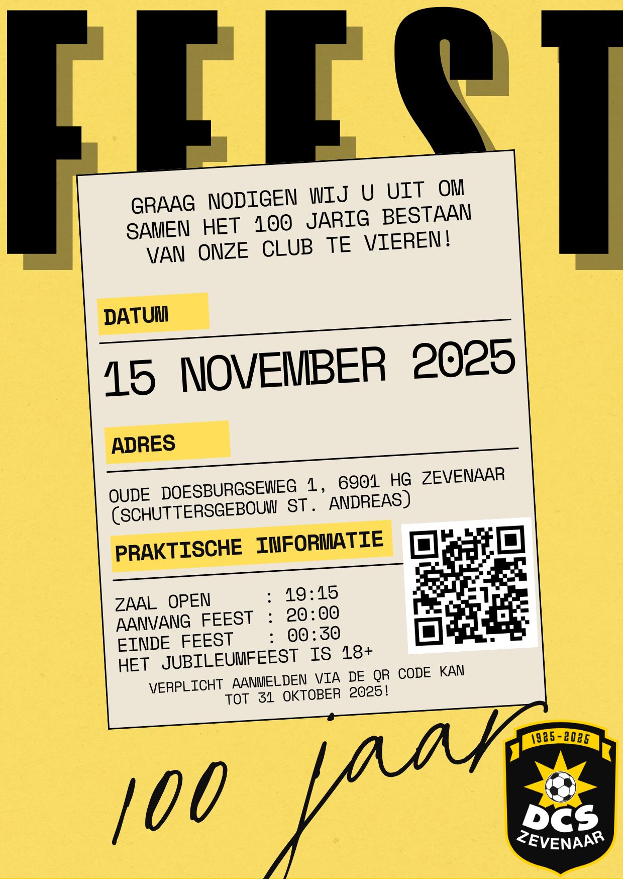 100 jaar DCS - Jubileumfeest op 15.11.2025
