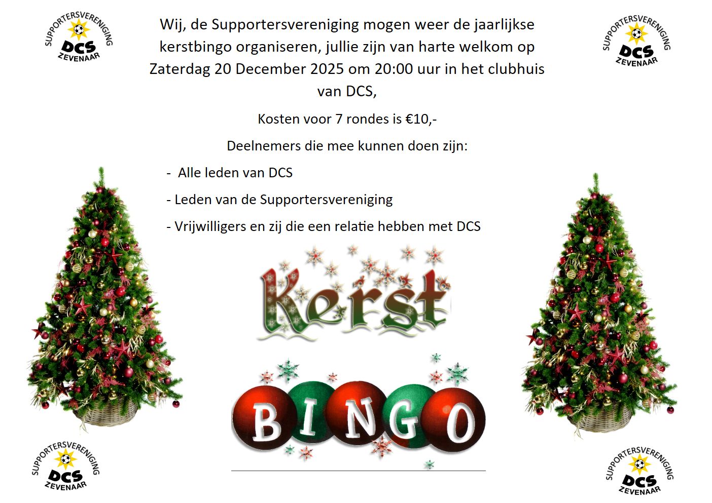 De jaarlijkse kerstbingo 2025