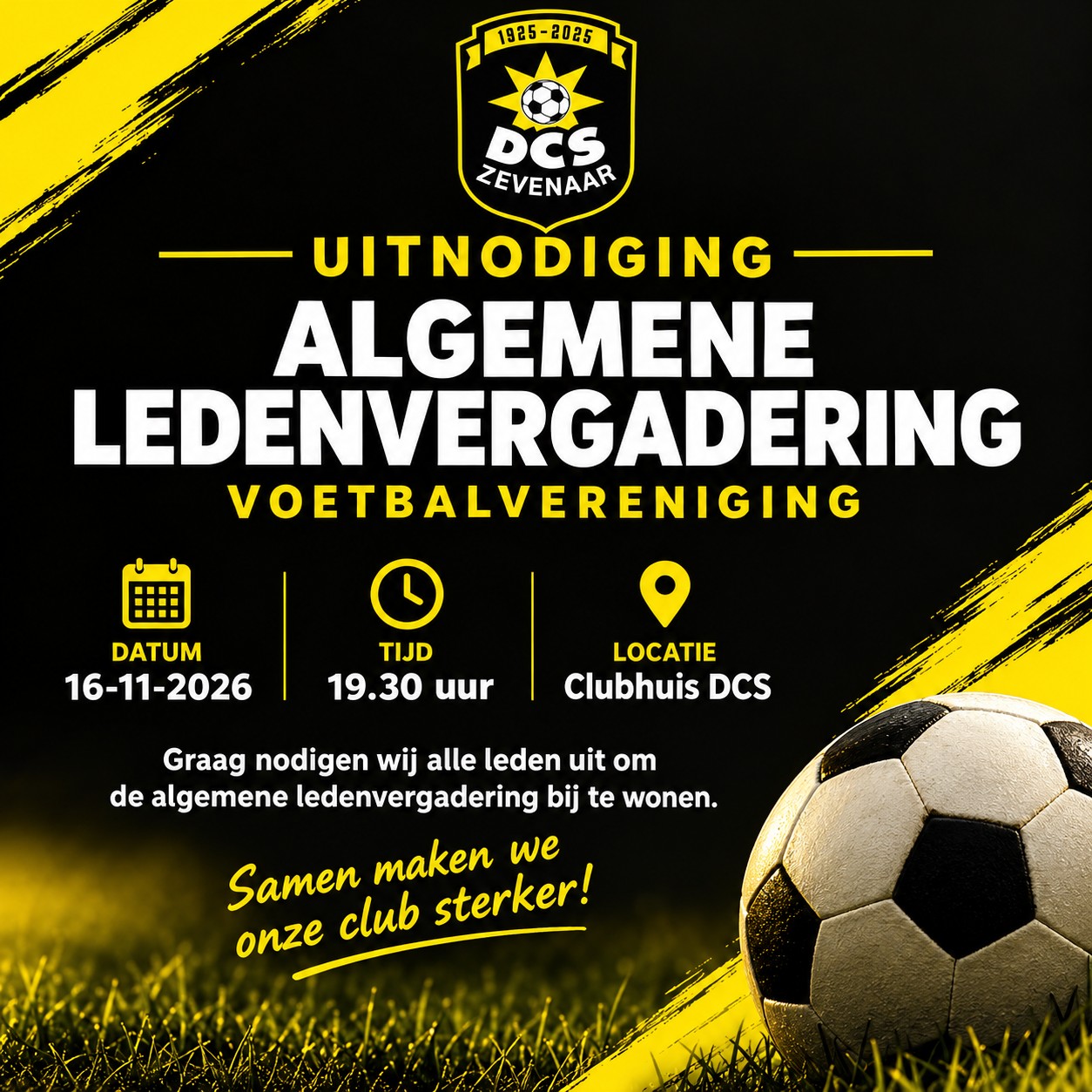 De voorgestelde agenda voor de ALV 2026 - Uitnodiging Algemene Ledenvergadering DCS 2026
